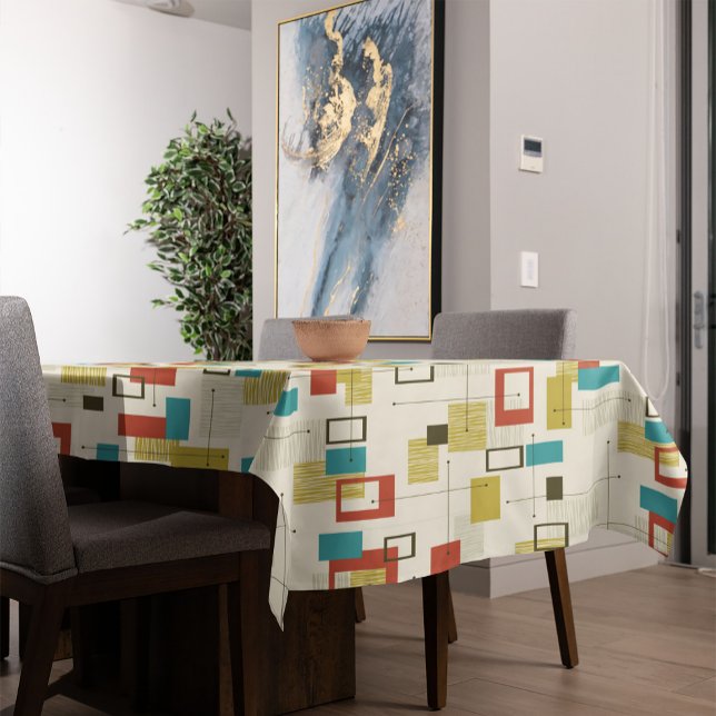 Colourful Modern Mid-Century Geometric Pattern Tablecloth (Creator Uploaded)