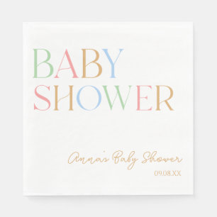 Colourful Modern Minimal Minimalist Baby Shower  Napkin
