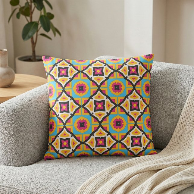 Colourful Modern Moroccan Mosaic Geometric Pattern Fabric (Creator Uploaded)