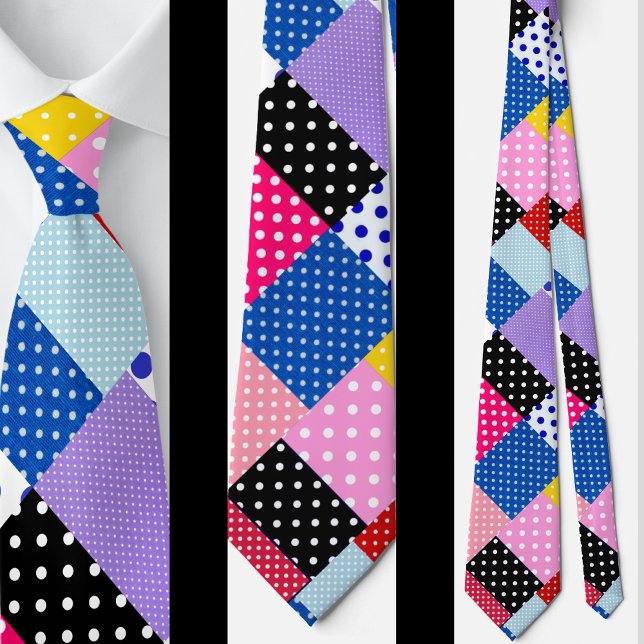 Colourful Modern Mosaic Dots Pattern           Tie (Creator Uploaded)