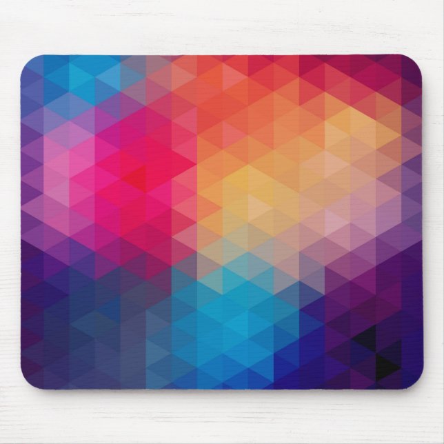 Colourful Modern Mosaic Geometric Pattern Mouse Mat (Front)