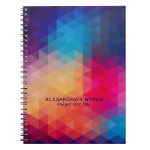 Colourful Modern Mosaic Geometric Pattern Notebook