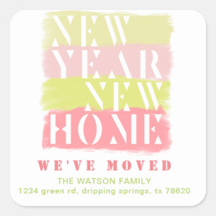 Colourful Modern Moving Announcement  Sticker