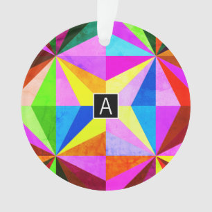 Colourful Modern Multi-Coloured Geometric   Monogr Ornament