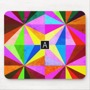 Colourful Modern Multi-Coloured Geometric   Mouse Mat