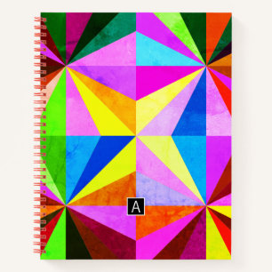 Colourful Modern Multi-Coloured Geometric   Notebook