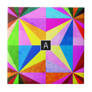 Colourful Modern Multi-Coloured Geometric Tile