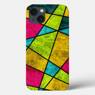 Colourful Modern Neon Abstract geometric shapes iPhone 13 Case