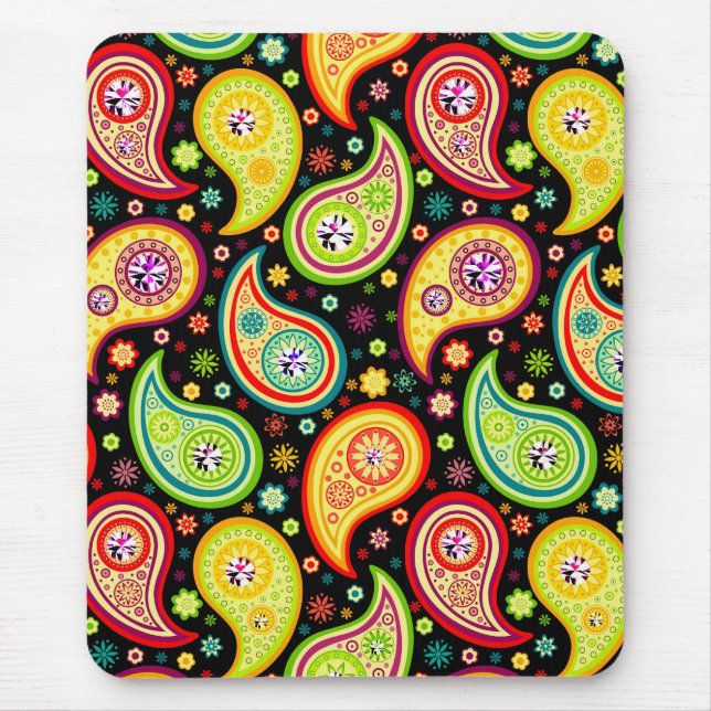 Colourful Modern Paisley Pattern 4 Mouse Mat (Front)