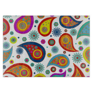 Colourful Modern Paisley Pattern Cutting Board