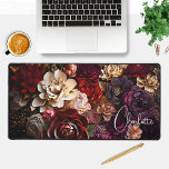 Colourful Modern Paper Flowers Personalised Name Desk Mat<br><div class="desc">Colourful Modern Paper Flowers Calligraphy Script Personalised Name Desk Mat features burgundy, red, purple, cream and green paper flowers with your personalised name in an elegant modern calligraphy script. Perfect gift for family and friends for birthday, Christmas, Mother's Day, Grandparents, sister, wife, girlfriend, partner, best friends, work colleagues and more....</div>