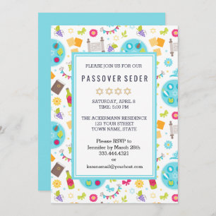 Colourful Modern Passover Sedar Invitations