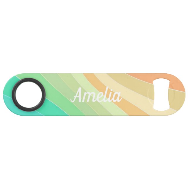 Colourful Modern Pastel Waves Pattern Personalised (Front (Horizontal))