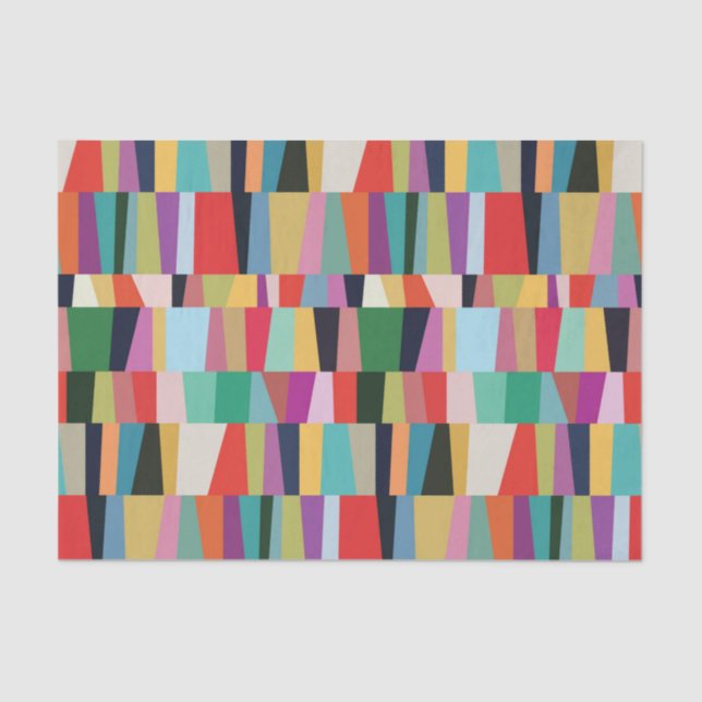 Colourful Modern Patchwork Pattern Tissue Paper (Front)