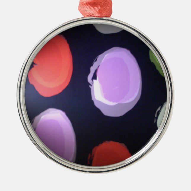 Colourful Modern Pattern Polka Dot Art Print Metal Tree Decoration (Front)