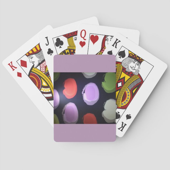 Colourful Modern Pattern Polka Dot Art Print Playing Cards (Back)