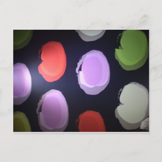 Colourful Modern Pattern Polka Dot Art Print Postcard (Front)