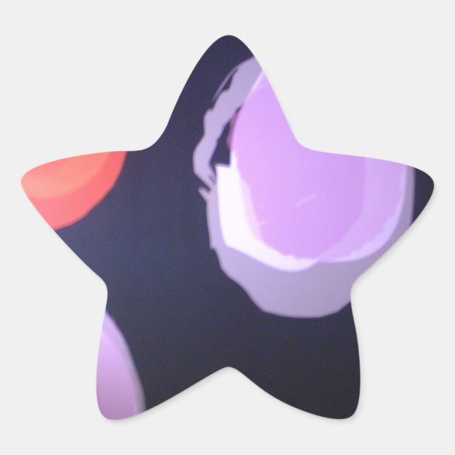 Colourful Modern Pattern Polka Dot Art Print Star Sticker (Front)