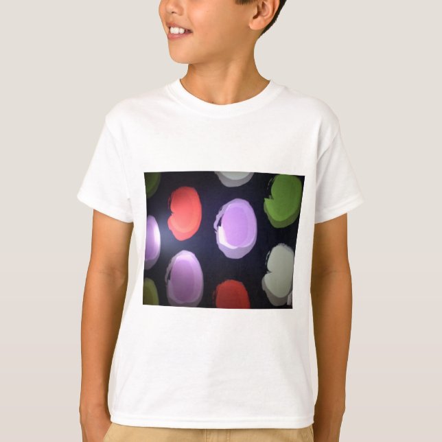 Colourful Modern Pattern Polka Dot Art Print T-Shirt (Front)