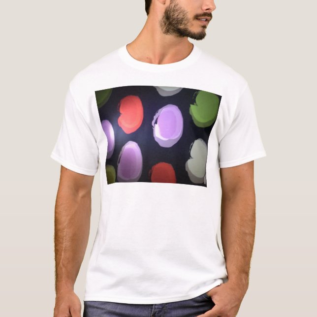 Colourful Modern Pattern Polka Dot Art Print T-Shirt (Front)
