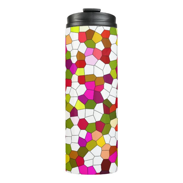 Colourful Modern Pattern Thermal Tumbler (Front)
