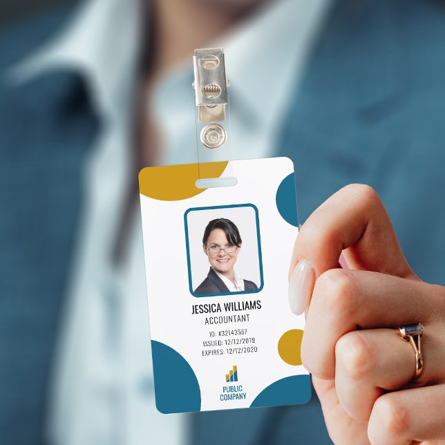 Colourful Modern Photo Employee Staff ID Badge (Creator Uploaded)