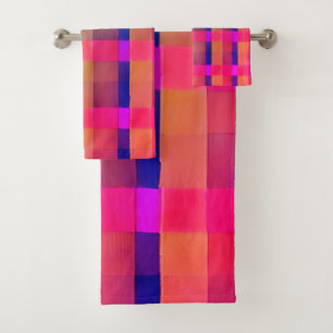 Colourful Modern Plaid  Towel Set
