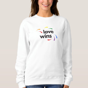 Colourful, modern, playful design of Love Wins Sweatshirt
