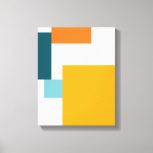 Colourful, modern, playful square geometric patter canvas print
