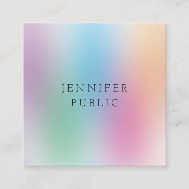 Colourful Modern Professional Elegant Template Square Business Card (Front)