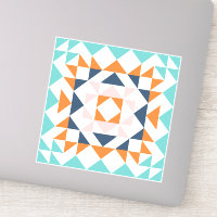 Colourful Modern Quilt Block Geometric Art
