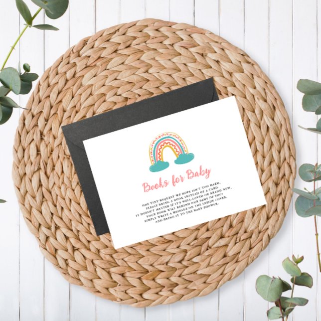 Colourful Modern Rainbow Books for Baby Enclosure Card (Creator Uploaded)