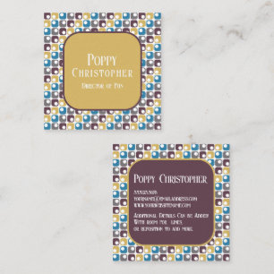 Colourful Modern Retro Pattern 16.11 Square Business Card