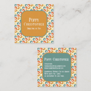 Colourful Modern Retro Pattern 16.8 Square Business Card