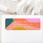 Colourful Modern Retro Return Address<br><div class="desc">These colourful,  modern retro styled return address labels feature a modern,  hand drawn geometric design in dark teal blue,  coral orange,  peach,  golden yellow,  and light lilac pink / purple. Perfect to pair with our matching wedding products or for everyday use!</div>