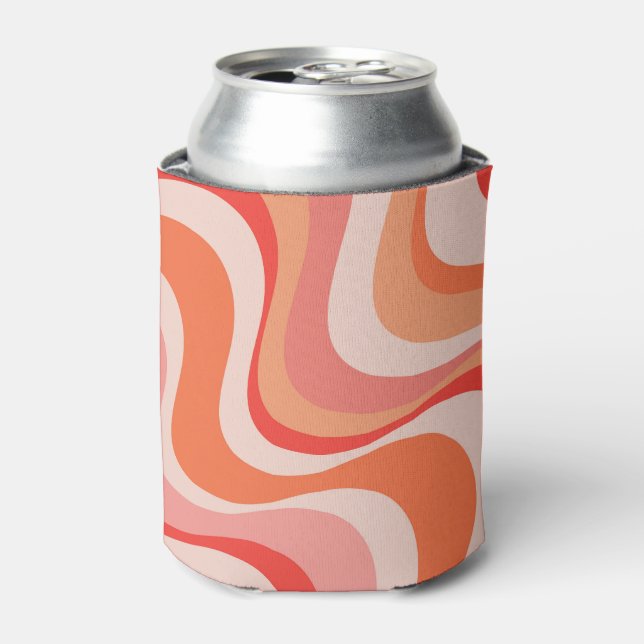 Colourful modern retro waves design can cooler (Can Front)