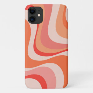 Colourful modern retro waves design iPhone 11 case