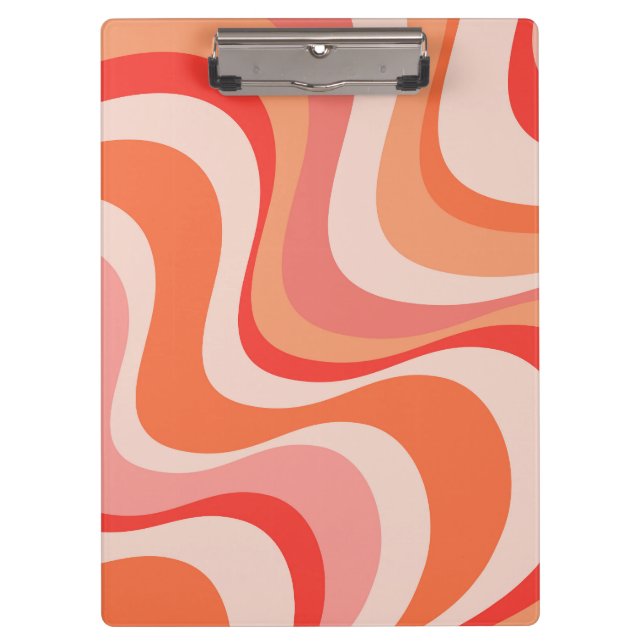 Colourful modern retro waves design clipboard (Front)