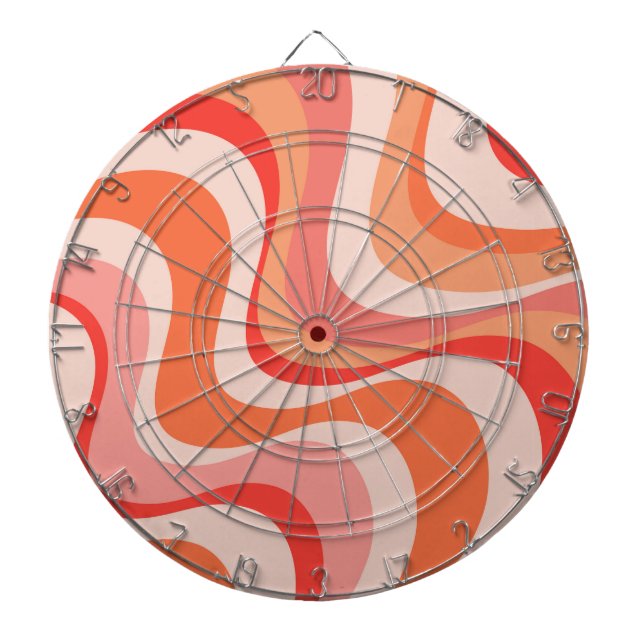 Colourful modern retro waves design dartboard (Front)