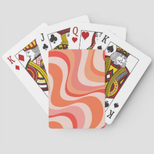 Colourful modern retro waves design playing cards