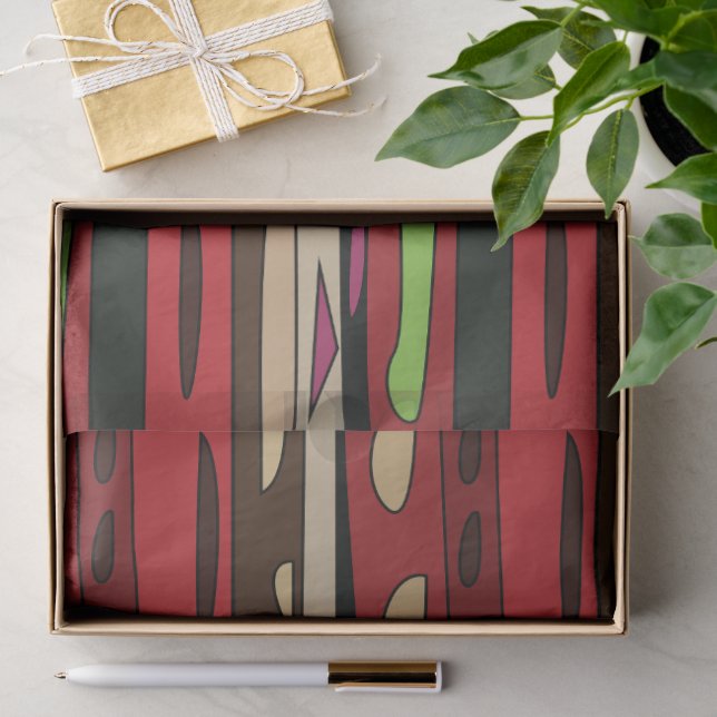 Colourful Modern Rug Striped Pattern Tissue Paper (Gift)
