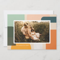 Colourful Modern Shapes Holiday Photo Card