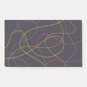 Colourful, modern, simple, trendy,curvy messy line post-it notes