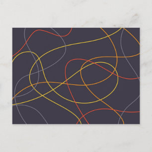 Colourful, modern, simple, trendy,curvy messy line postcard