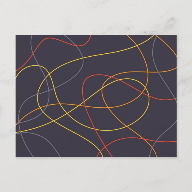 Colourful, modern, simple, trendy,curvy messy line postcard (Front)
