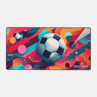 Colourful Modern Soccer Sport Personalised Name