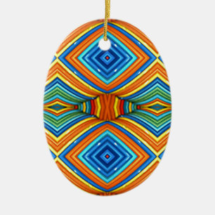 Colourful Modern Southwest Pattern Ceramic Tree Decoration