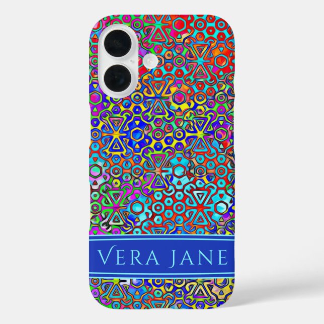 Colourful Modern Stained Glass Art Ribbon Frame Case-Mate iPhone Case (Back)