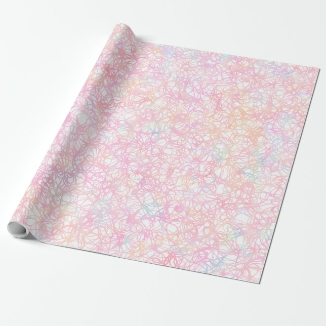 Colourful Modern Strings - Pearl Pastel Wrapping Paper (Unrolled)