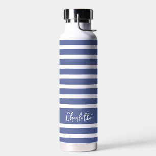 Colourful Modern Stripes Customise Name  Water Bottle